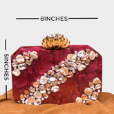 RED ACRYLIC CLUTCH-0100